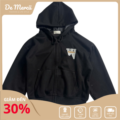 Áo Hoodie Zip Croptop Chữ W Demercii 009