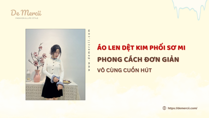 Áo Len Dệt Kim Phối Sơ Mi