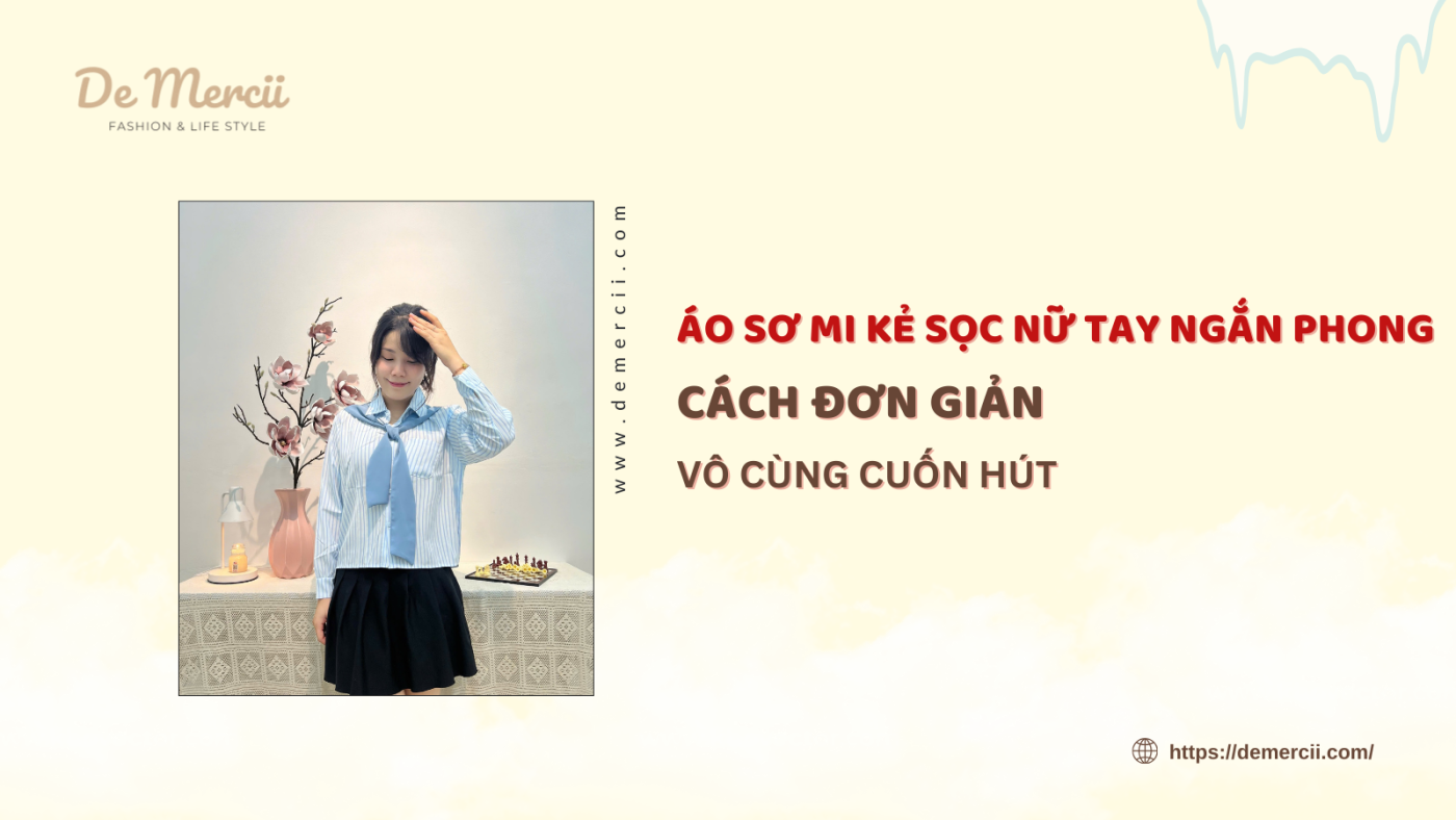 Áo Sơ Mi Kẻ Sọc Nữ Tay Ngắn